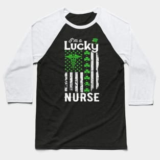 One Lucky Nurse T Shirt American Flag St Patricks Day Gifts Baseball T-Shirt